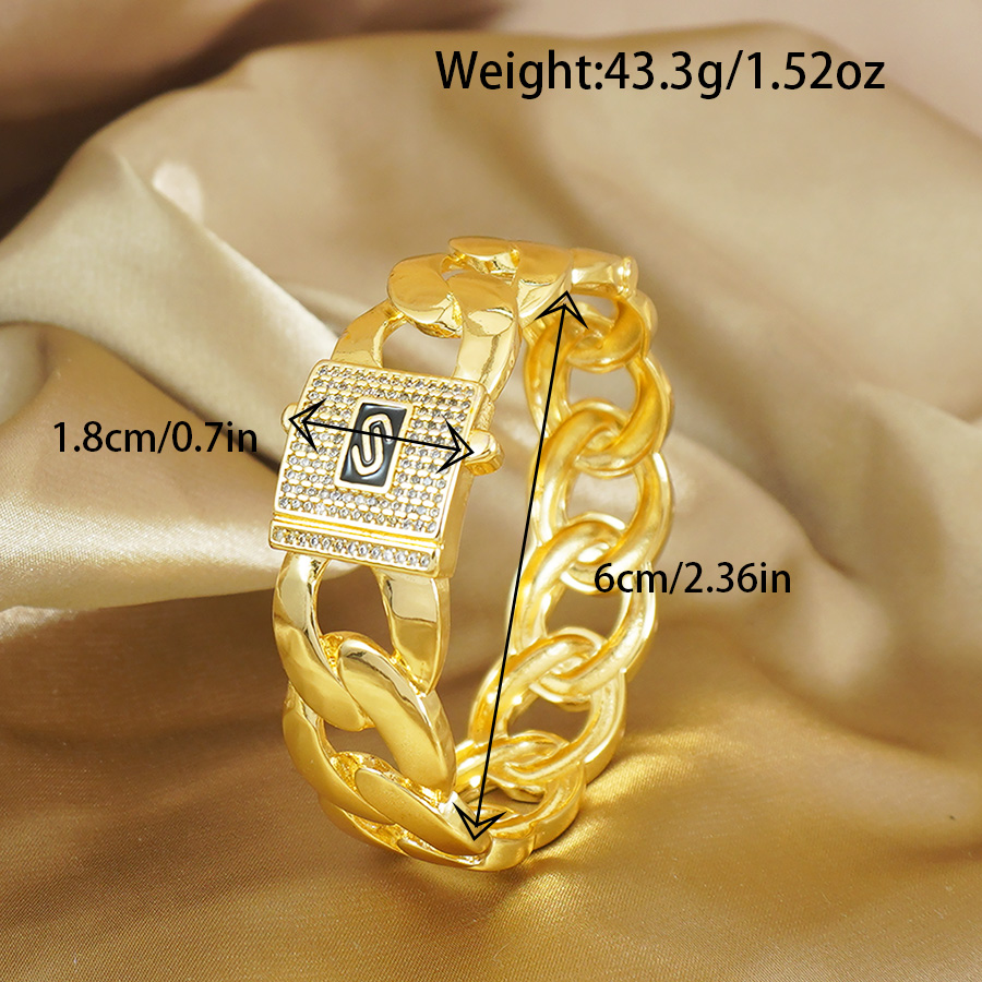 쿠바 체인 중립 패션 팔찌, 24K 금도금 큐빅 지르코 - Women Accessories Dubai 리뷰 및 가격