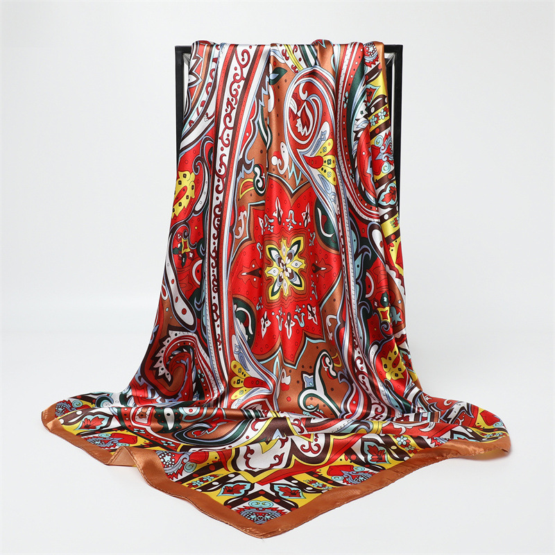 90cm 패션 프린트 빅 스퀘어 스카프 여성용 인조 실 - Silk Scarf Square 리뷰 및 가격