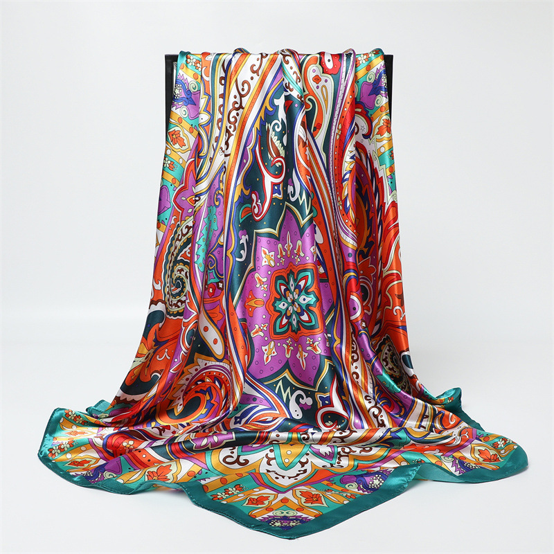 90cm 패션 프린트 빅 스퀘어 스카프 여성용 인조 실 - Silk Scarf Square 리뷰 및 가격