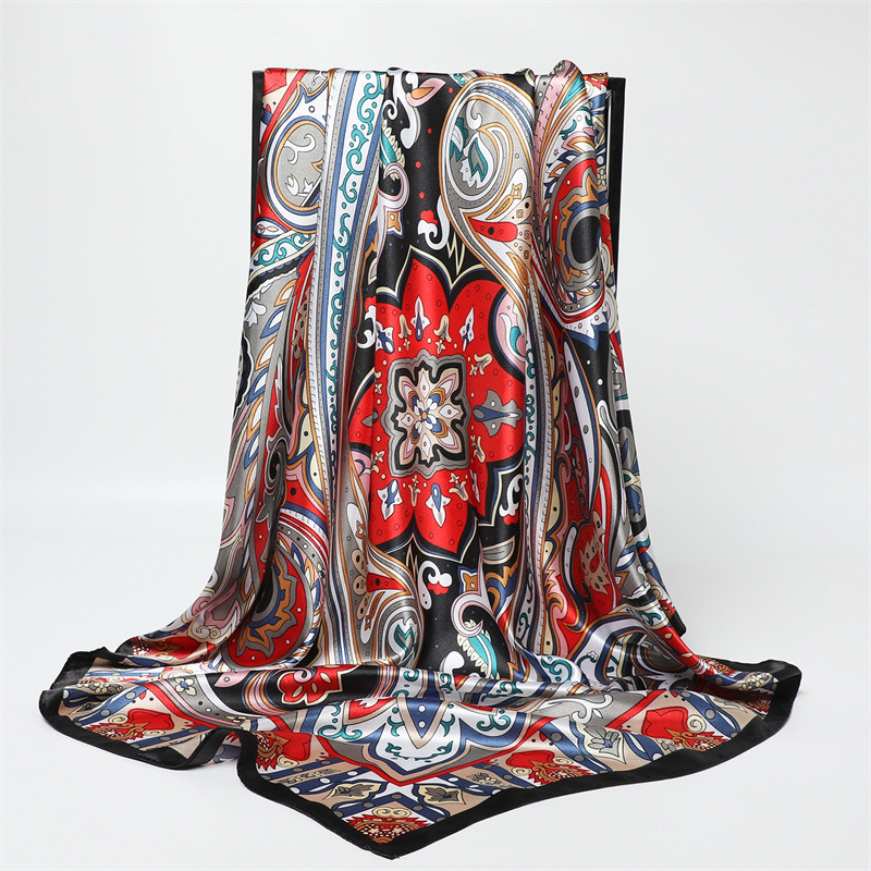 90cm 패션 프린트 빅 스퀘어 스카프 여성용 인조 실 - Silk Scarf Square 리뷰 및 가격